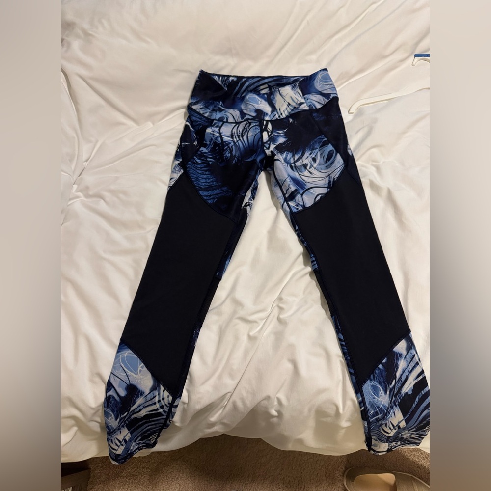CALIA Blue and Black Patterned Leggings